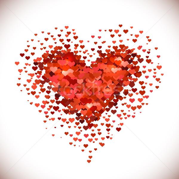 Heart shaped pile made of little red heart shapes Stock photo © lenapix