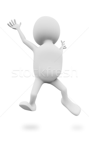 3D white man jumping up isolated on white background. Stock photo © lenapix