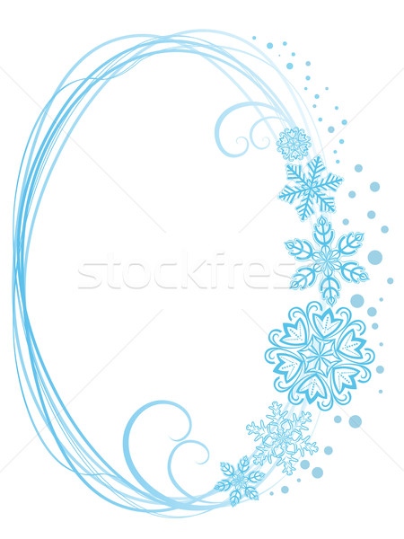 Light blue winter frame with white copy space. Stock photo © lenapix