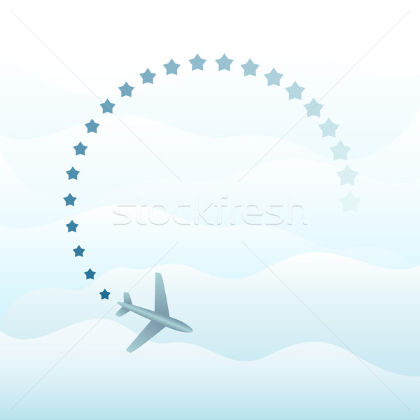 Abstract plane in the sky vector background with copy space. Stock photo © lenapix