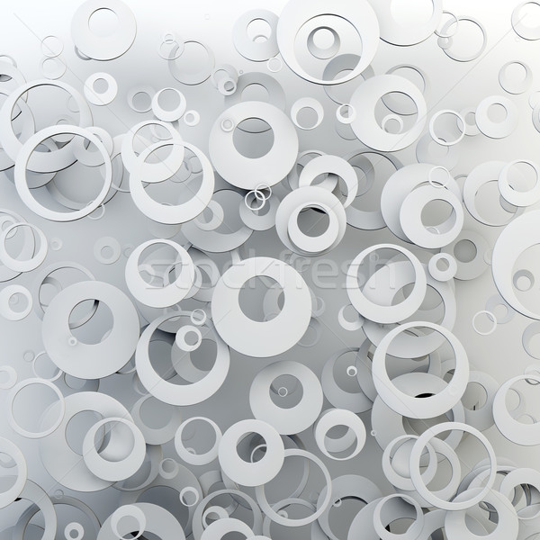 Bianco 3D anelli moderno abstract Foto d'archivio © lenapix