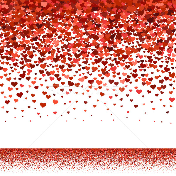Seamless red hearts fall upper border Stock photo © lenapix
