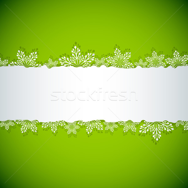 Abstract green Christmas snowflake stripe vector background. Stock photo © lenapix
