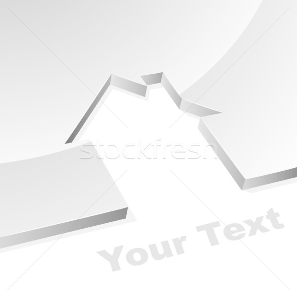 Grey House 3d Shape Concept Image With White Copy Space