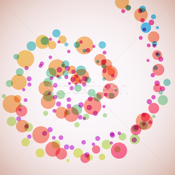 Abstract color reddish circles spiral vector background. Stock photo © lenapix