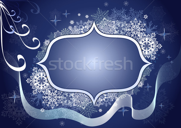 Zimą Snowflake niebieski ramki kopia przestrzeń piękna Zdjęcia stock © lenapix