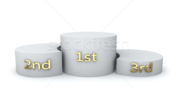 Winner award round podium with golden numbers isolated on white  Stock photo © lenapix