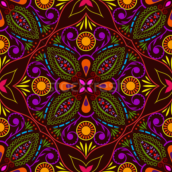 Absztrakt végtelenített színes virág vektor minta textúra Stock fotó © lenapix