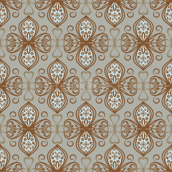 Abstract seamless brown and grey vintage floral vector pattern. Stock photo © lenapix