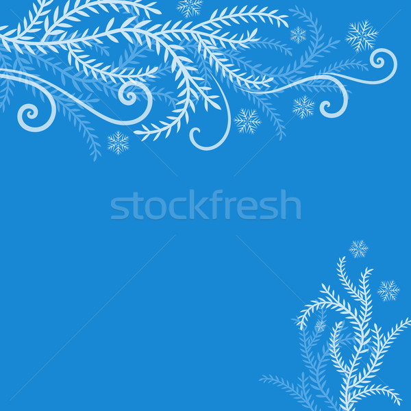 Abstract blue winter frosted branches Christmas background Stock photo © lenapix