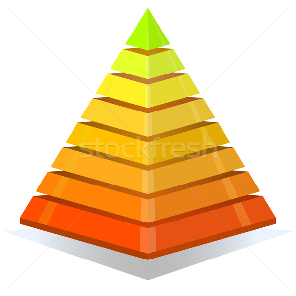 Coloré pyramide isolé blanche couleur [[stock_photo]] © lenapix