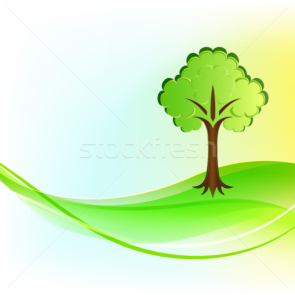 Green tree summer vector background. Stock photo © lenapix