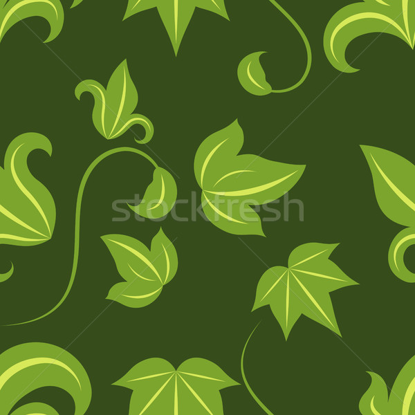 Végtelenített zöld levelek vektor minta sötét absztrakt Stock fotó © lenapix