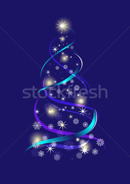 Download Abstract Christmas Tree On Blue Background Vector Illustration Vector Illustration C Elena Yurkinskaya Lenapix 2037301 Stockfresh PSD Mockup Templates