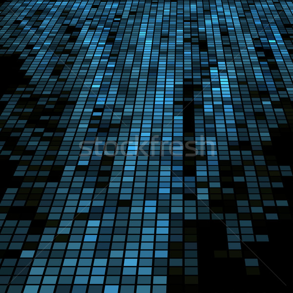 Dark blue 3D mosaic technology background. Stock photo © lenapix