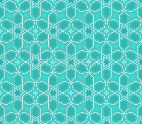Abstract seamless blue star vector pattern. Stock photo © lenapix