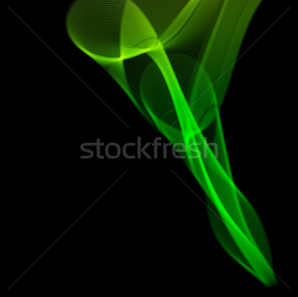 ストックフォト: 抽象的な · 緑 · ベクトル · 煙 · 黒 · コピースペース