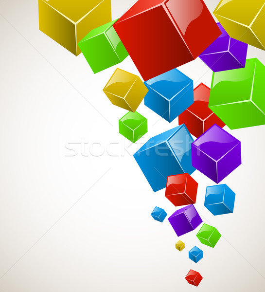 Coloré cubes écouter vecteur espace de copie résumé [[stock_photo]] © lenapix