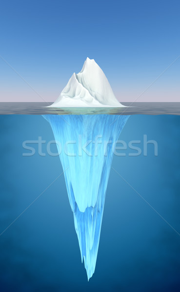 [[stock_photo]]: Iceberg · eau · réaliste · illustration · ciel