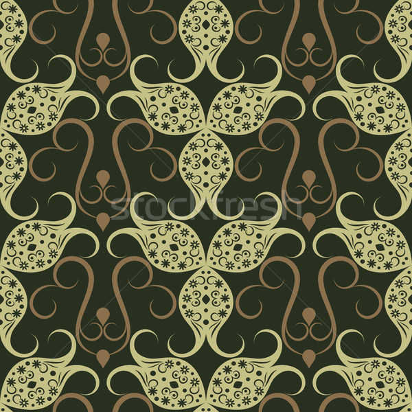 Abstract seamless green vintage floral vector pattern. Stock photo © lenapix