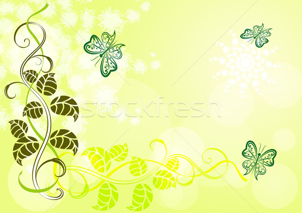 Jasne lata wektora karty motyle wiosną Zdjęcia stock © lenapix