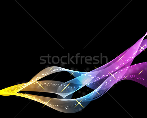 Stock photo: Abstract colorful wave background with black copy space.