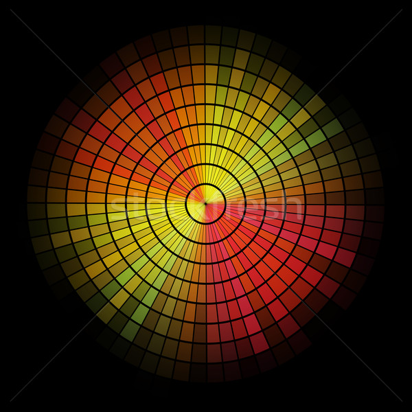 Abstract  radial red and yellow mosaic. Stock photo © lenapix