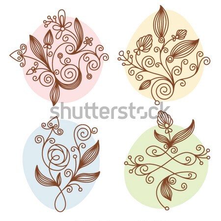 set of floral elements Stock photo © Lenlis