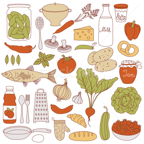 food and kitchen utensils Stock photo © Lenlis