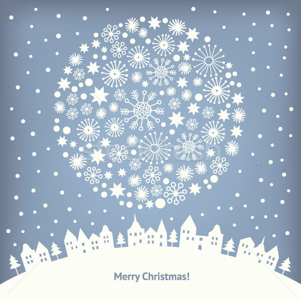 挨拶 クリスマス 新しい 年 カード 市 ストックフォト © Lenlis