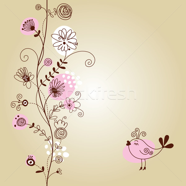 Floral Illustration Natur Geburtstag Hintergrund Muster Stock foto © Lenlis