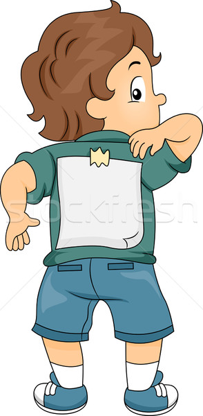 Kid Boy with Blank Paper on Back Stock photo © lenm