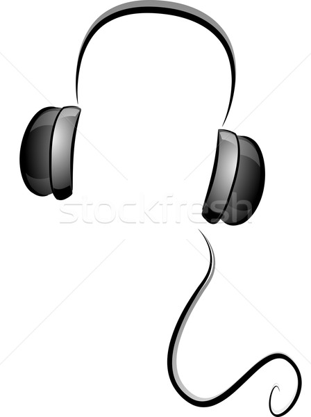Black and White Headphones Stock photo © lenm
