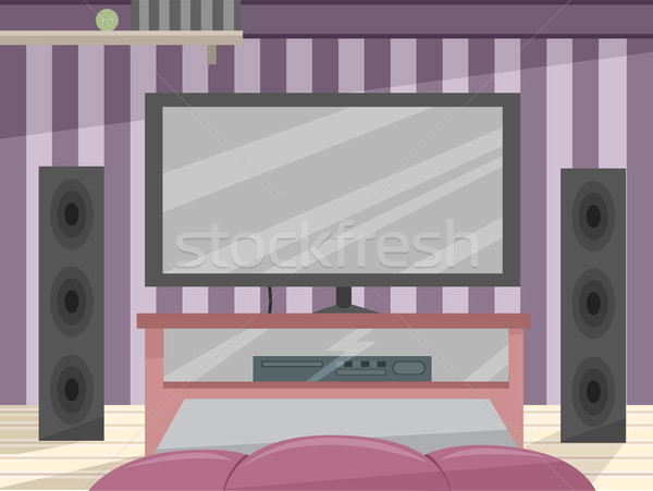 Entertainment kamer illustratie huis ontwerp interieur Stockfoto © lenm