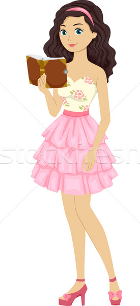 Schäbig chic teen Illustration weiblichen tragen Stock foto © lenm