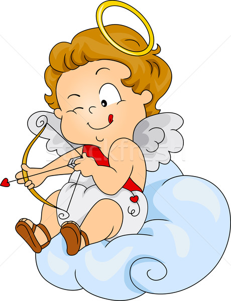 Baba illusztráció égbolt gyermek angyal menny Stock fotó © lenm