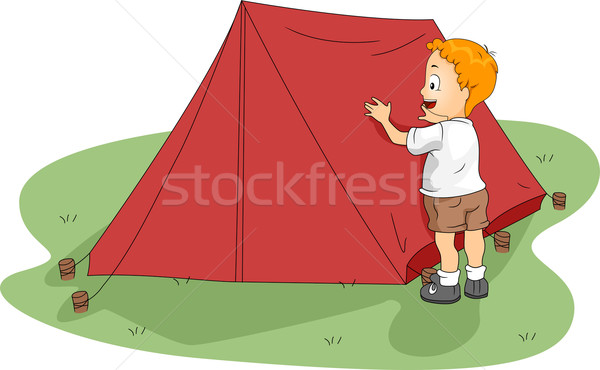 лагерь палатки иллюстрация Kid ребенка Сток-фото © lenm