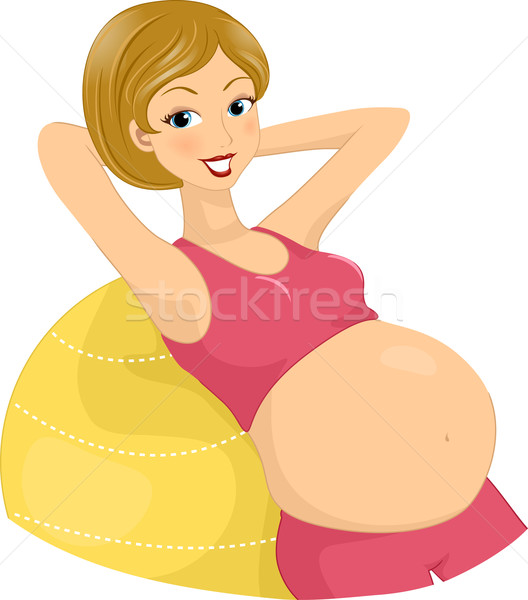 Pregnant Exercises Stock photo © lenm