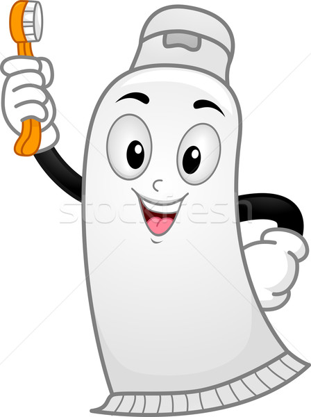 Kabala fogkrém illusztráció mosolyog tart fogkefe Stock fotó © lenm
