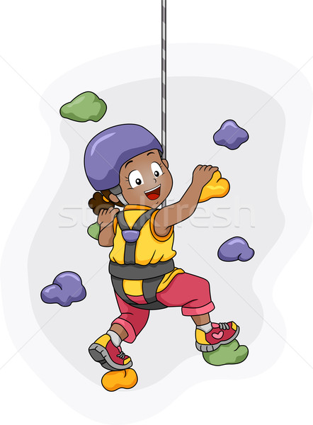 Wall Climbing Girl Stock photo © lenm