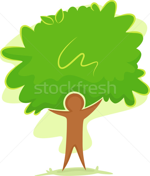 Stock photo: Man and Tree Icon
