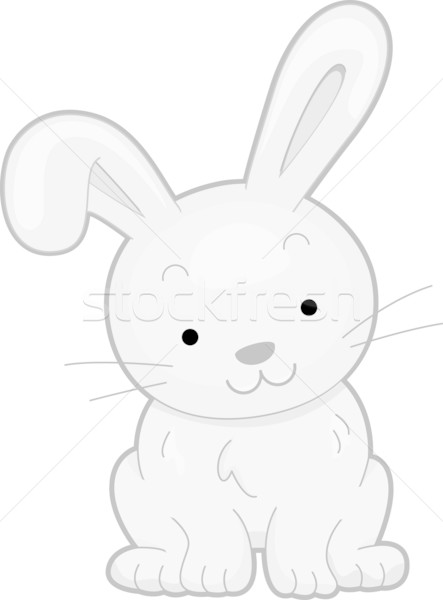 Kaninchen Vorderseite Ansicht Illustration lächelnd Vektor Stock foto © lenm