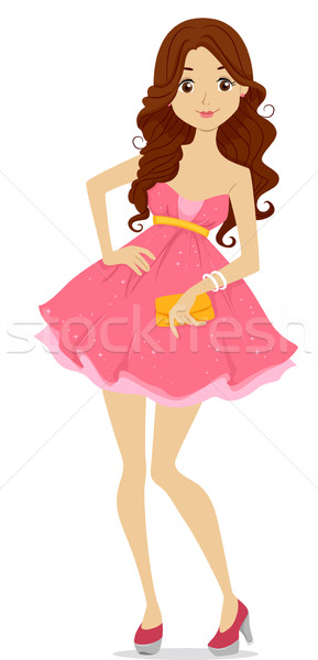 Bal fată ilustrare femeie Imagine de stoc © lenm