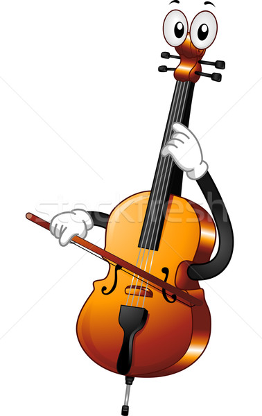 Cello mascotte illustratie muziek gitaar muzikant Stockfoto © lenm