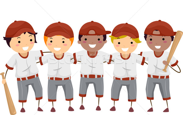 Сток-фото: бейсбольной · мальчики · иллюстрация · команда · спорт
