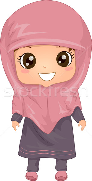 Stock foto: Muslim · Kleid · Illustration · Frau · tragen · Mädchen