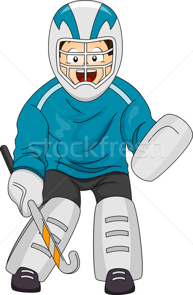Jégkorong kapus illusztráció gyeplabda sport sportok Stock fotó © lenm