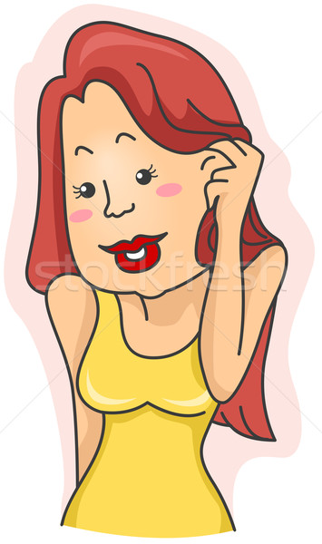 Lány illusztráció nő megjavít haj női Stock fotó © lenm