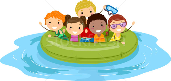 надувной лодка иллюстрация дети ребенка бассейна Сток-фото © lenm