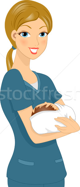 Nurse Holding Baby Stock photo © lenm